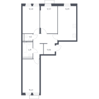 Планировка 3-комнатной квартиры в Строгино