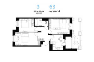 Планировка трехкомнатной квартиры в Видный город