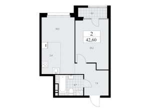 Планировка 2-комнатной квартиры в Дом на Зорге