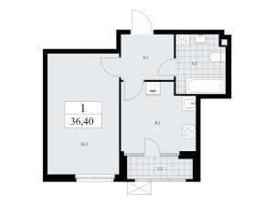 Планировка 1-комнатной квартиры в Дом на Зорге