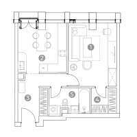 Планировка 2-комнатной квартиры в Emotion
