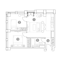 Планировка 3-комнатной квартиры в Emotion