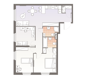 Планировка 3-комнатной квартиры в Twelve