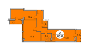 Планировка 2-комнатной квартиры в Купавна 2018