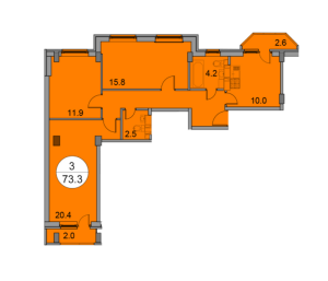 Планировка 3-комнатной квартиры в Купавна 2018