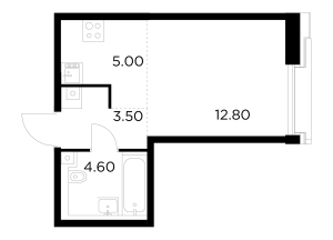 Планировка 1-комнатной квартиры в Injoy