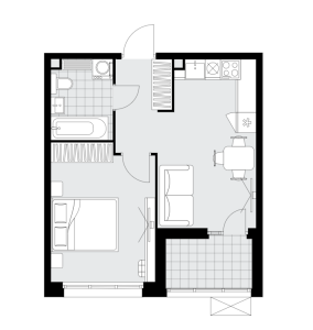 Планировка 1-комнатной квартиры в Деснаречье