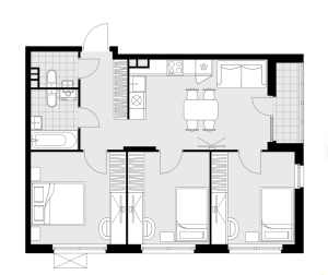 Планировка 4-комнатной квартиры в Деснаречье - тип 1