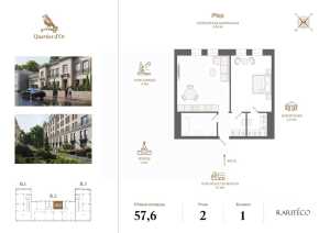 Планировка 1-комнатной квартиры в Quartier d'Or