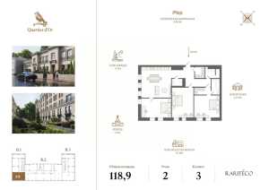 Планировка 3-комнатной квартиры в Quartier d'Or