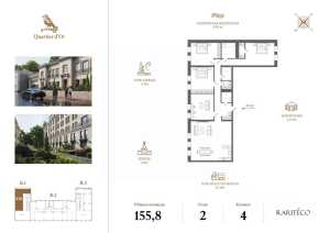 Планировка 4-комнатной квартиры в Quartier d'Or - тип 1