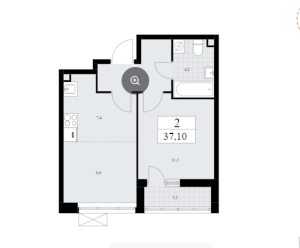 Планировка 2-комнатной квартиры в Родные кварталы