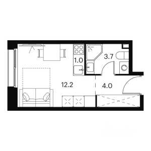 Планировка 1-комнатной квартиры в Аквилон Signal