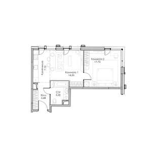 Планировка 1-комнатной квартиры в Evopark Измайлово