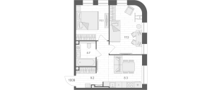 Планировка 2-комнатной квартиры в Artel