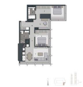 Планировка трехкомнатной квартиры в Neva Towers