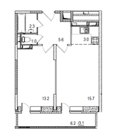 Планировка 1-комнатной квартиры в Истомкино