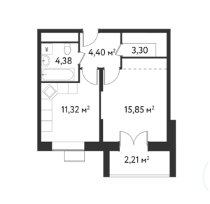 Планировка 1-комнатной квартиры в Счастье на Сходненской