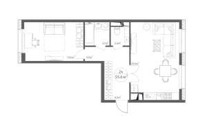 Планировка 2-комнатной квартиры в Эко Видное 2.0