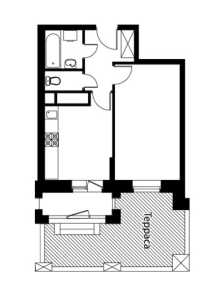Планировка 1-комнатной квартиры в Лайково