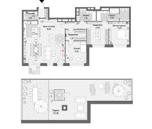 Планировка двухкомнатной квартиры в Ордынка 19