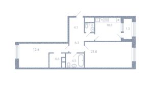 Планировка 2-комнатной квартиры в Серебряный фонтан