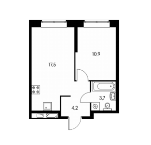 Планировка 1-комнатной квартиры в Аннино парк