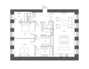Планировка 2-комнатной квартиры в Cloud nine