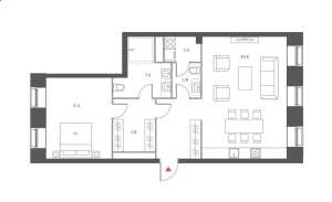 Планировка 1-комнатной квартиры в Cloud nine