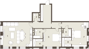 Планировка 2-комнатной квартиры в The Mostman