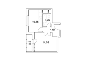Планировка 1-комнатной квартиры в Диалект