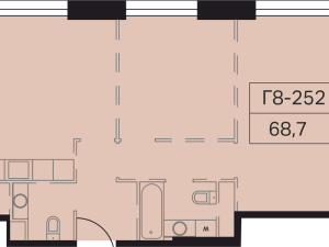 Планировка 2-комнатной квартиры в Level Амурская