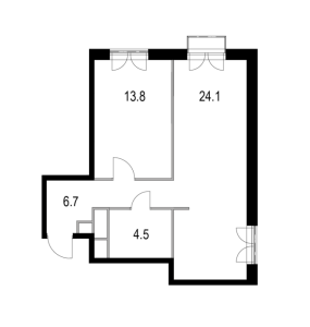 Планировка однокомнатной квартиры в Дом 128