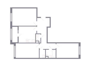 Планировка 3-комнатной квартиры в Серебрица