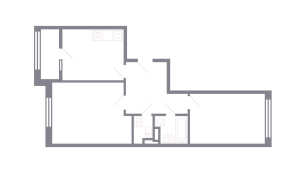Планировка 2-комнатной квартиры в Серебрица