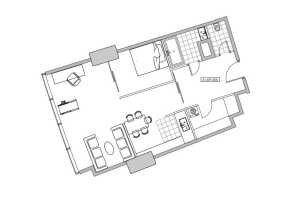 Планировка 1-комнатной квартиры в Башня Федерация