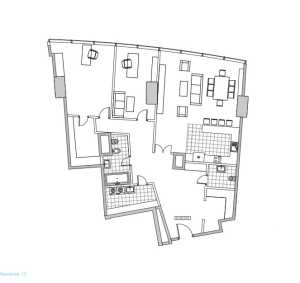 Планировка 2-комнатной квартиры в Башня Федерация