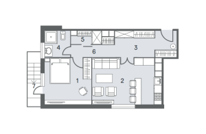 Планировка 1-комнатной квартиры в NV/9 Artkvartal