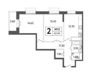 Планировка 2-комнатной квартиры в Счастье в Тушино