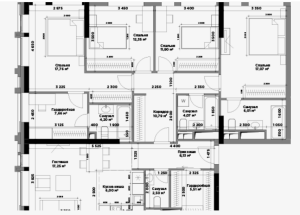 Планировка 4-комнатной квартиры в Правда - тип 2