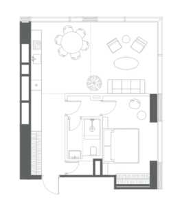 Планировка 2-комнатной квартиры в Capital Towers