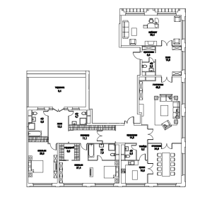 Планировка 4-комнатной квартиры в Оливковый дом - тип 2