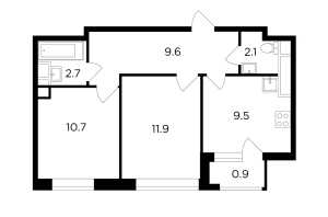 Планировка 2-комнатной квартиры в Филатов луг