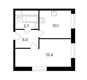 Планировка 1-комнатной квартиры в Филатов луг