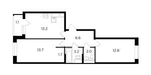 Планировка двухкомнатной квартиры в Филатов луг
