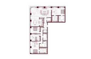 Планировка 4-комнатной квартиры в Prime Park - тип 1