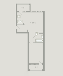 Планировка 1-комнатной квартиры в Загородный квартал