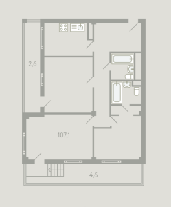 Планировка 3-комнатной квартиры в Загородный квартал