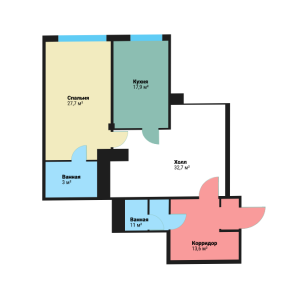Планировка 1-комнатной квартиры в Вавилово
