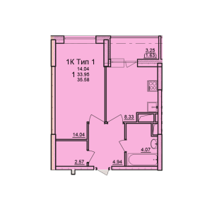 Планировка 1-комнатной квартиры в Нижегородский